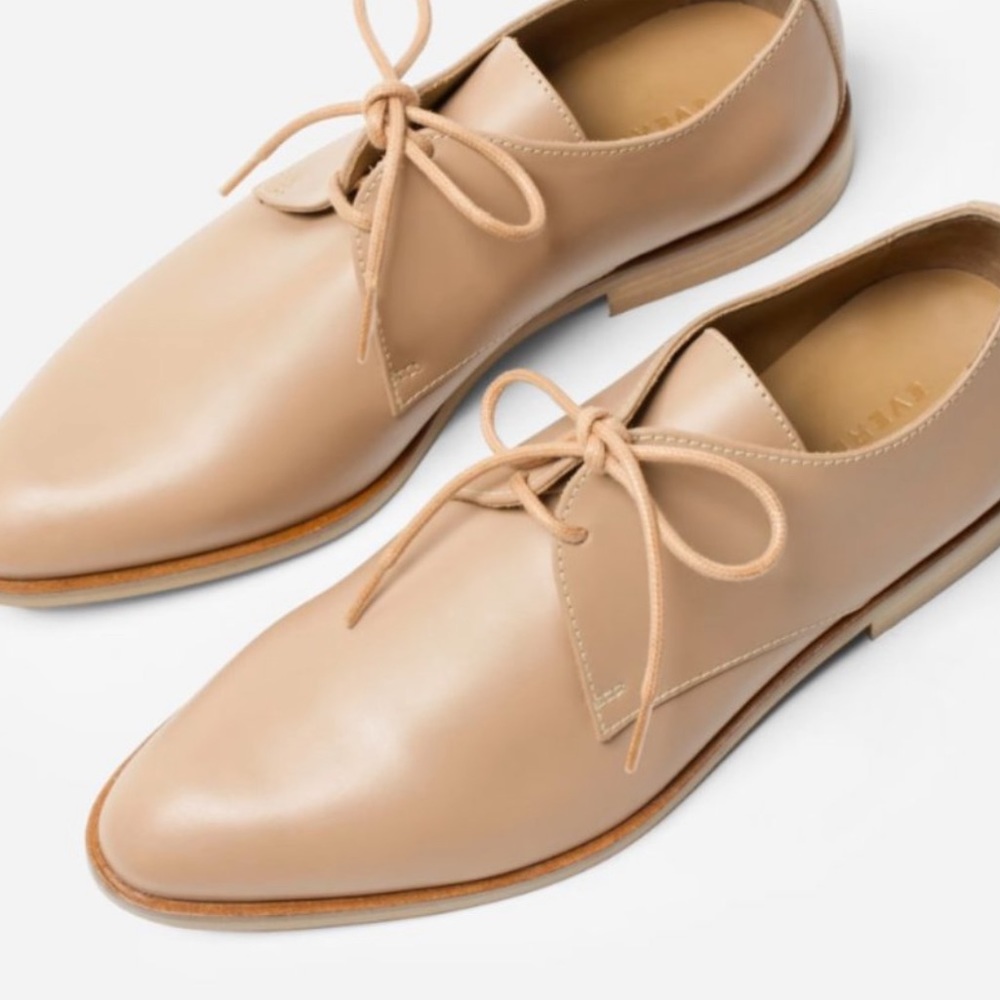 EVERLANE | MODERN OXFORD | NWT + DUST BAG | Blush Leather